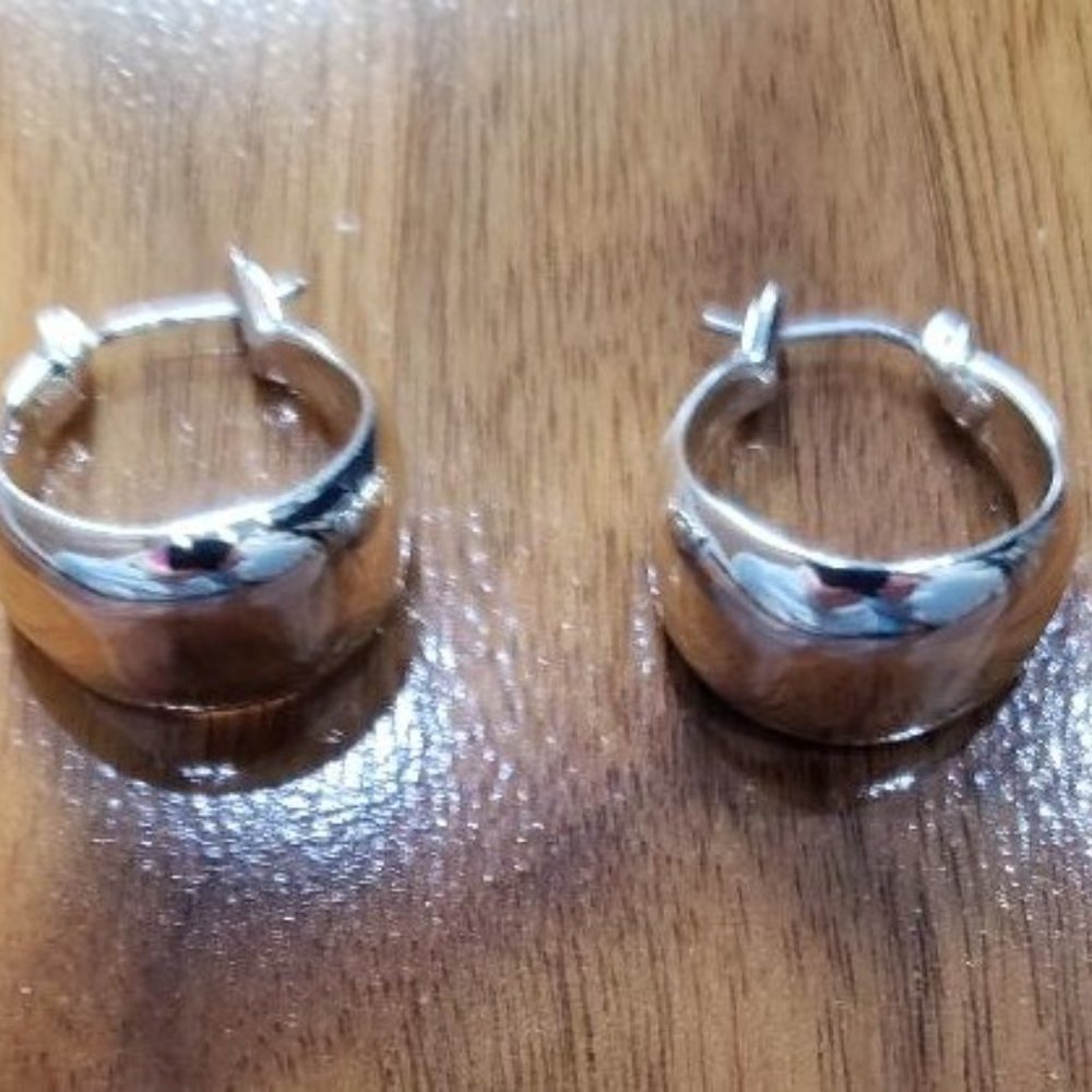 Chloe + Isabel silver color hoop earrings / chucky